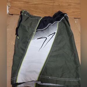 Speedo Swim Trunks Green/Black/White Men Size Large